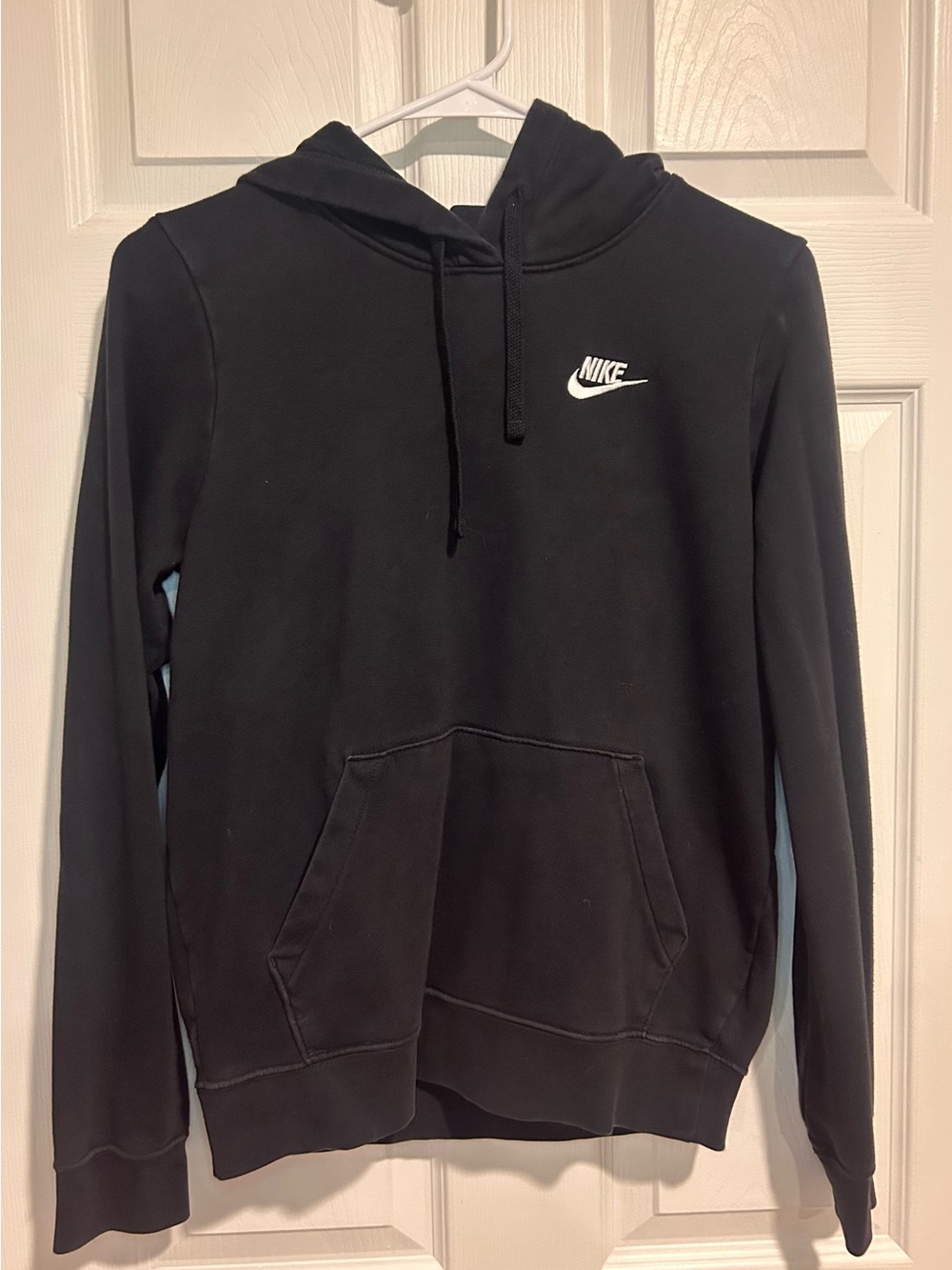 Nike Women’s Black Hoodie with White Swoosh Sz. XS